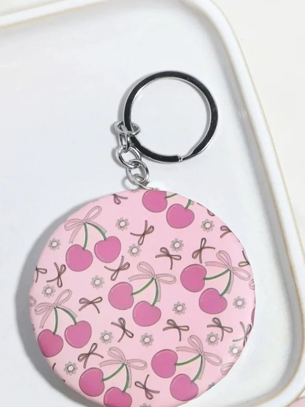 Cherry Compact Mirror Keychain / Bag Charm BNIB